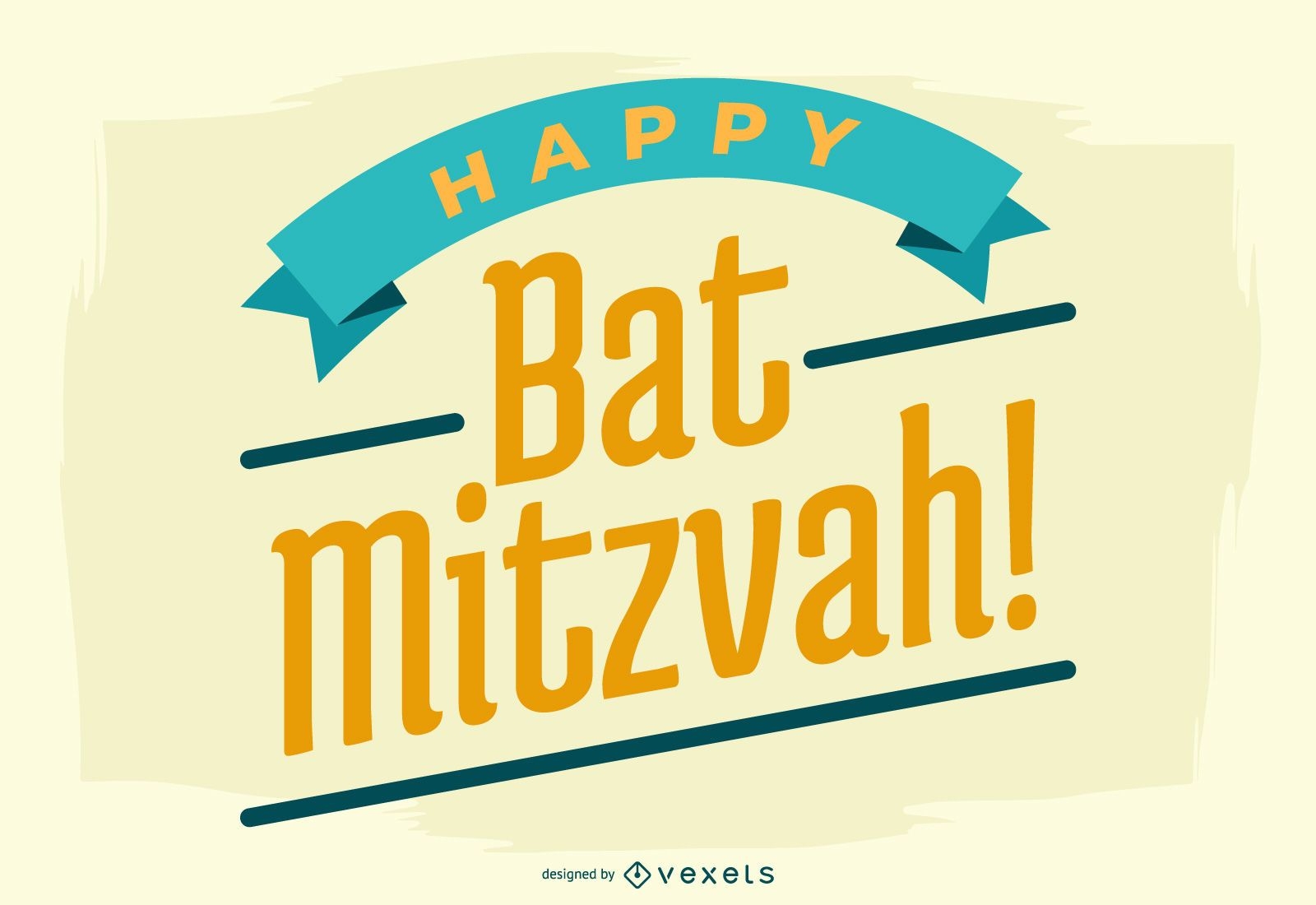 Glücklicher Bat Mizwa-Schriftzug