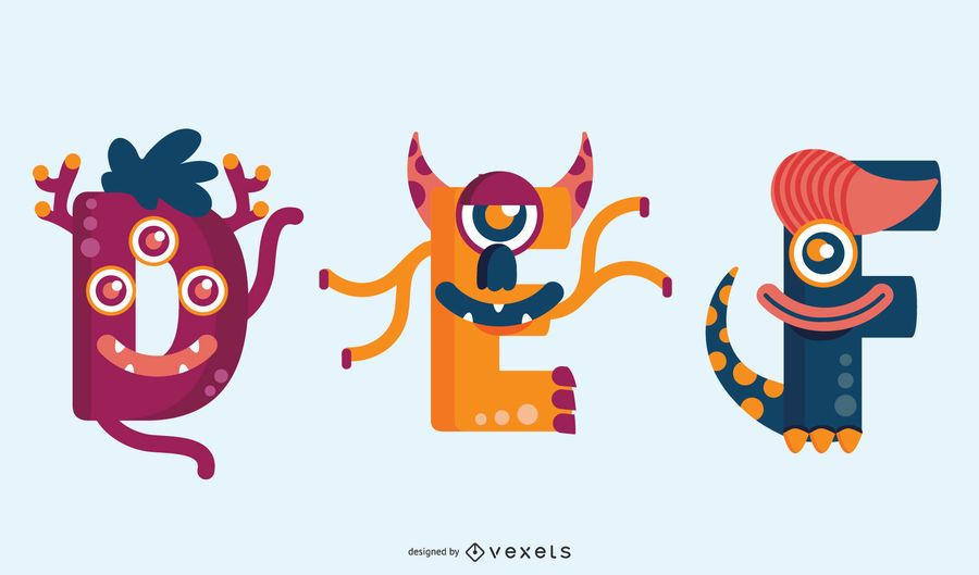 Monster Letter Set D E F Monster Letter Set D E F