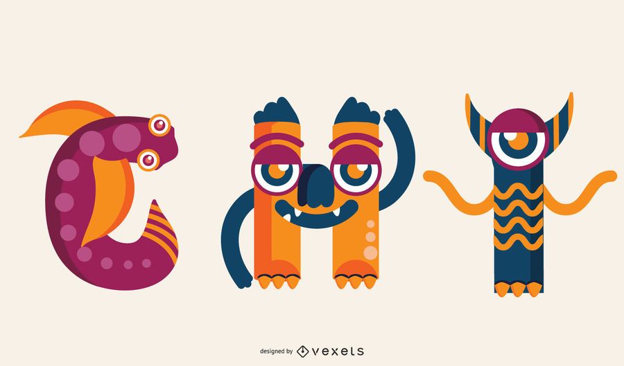 Monster Letter Set G H I Monster Letter Set G H I