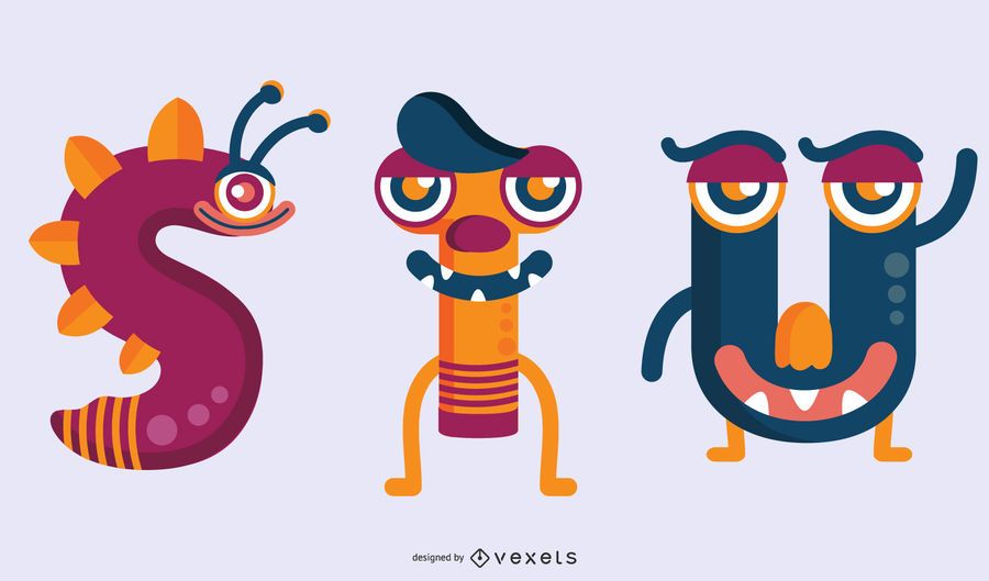 Monster Letters Illustration S T U Monster Letters Illustration S T U