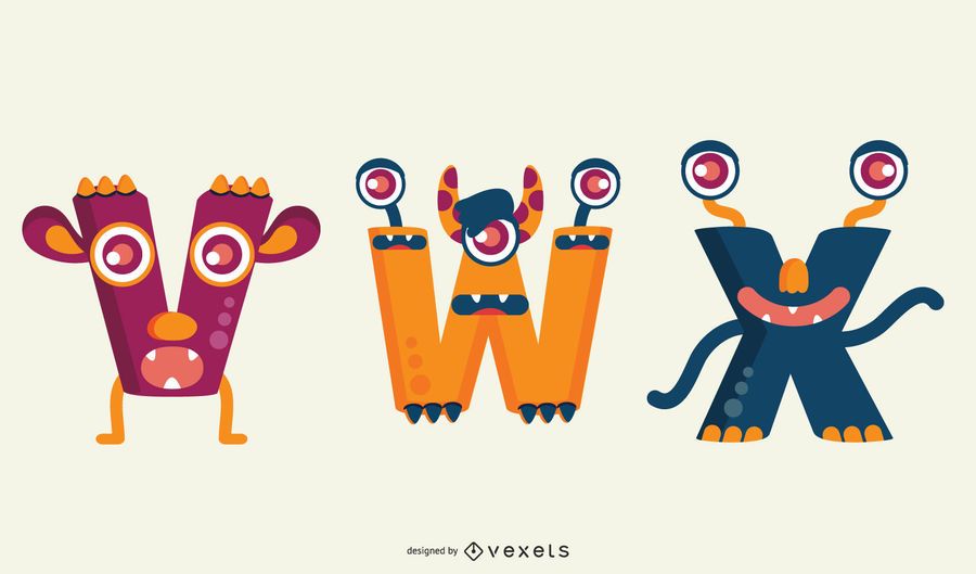 Ilustración de letras monstruo Ilustración de letras monstruo