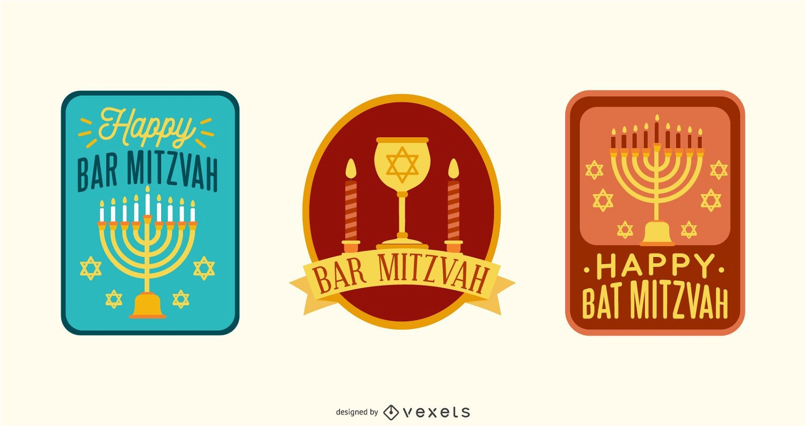 Conjunto de design de letras BAR MITZVAH