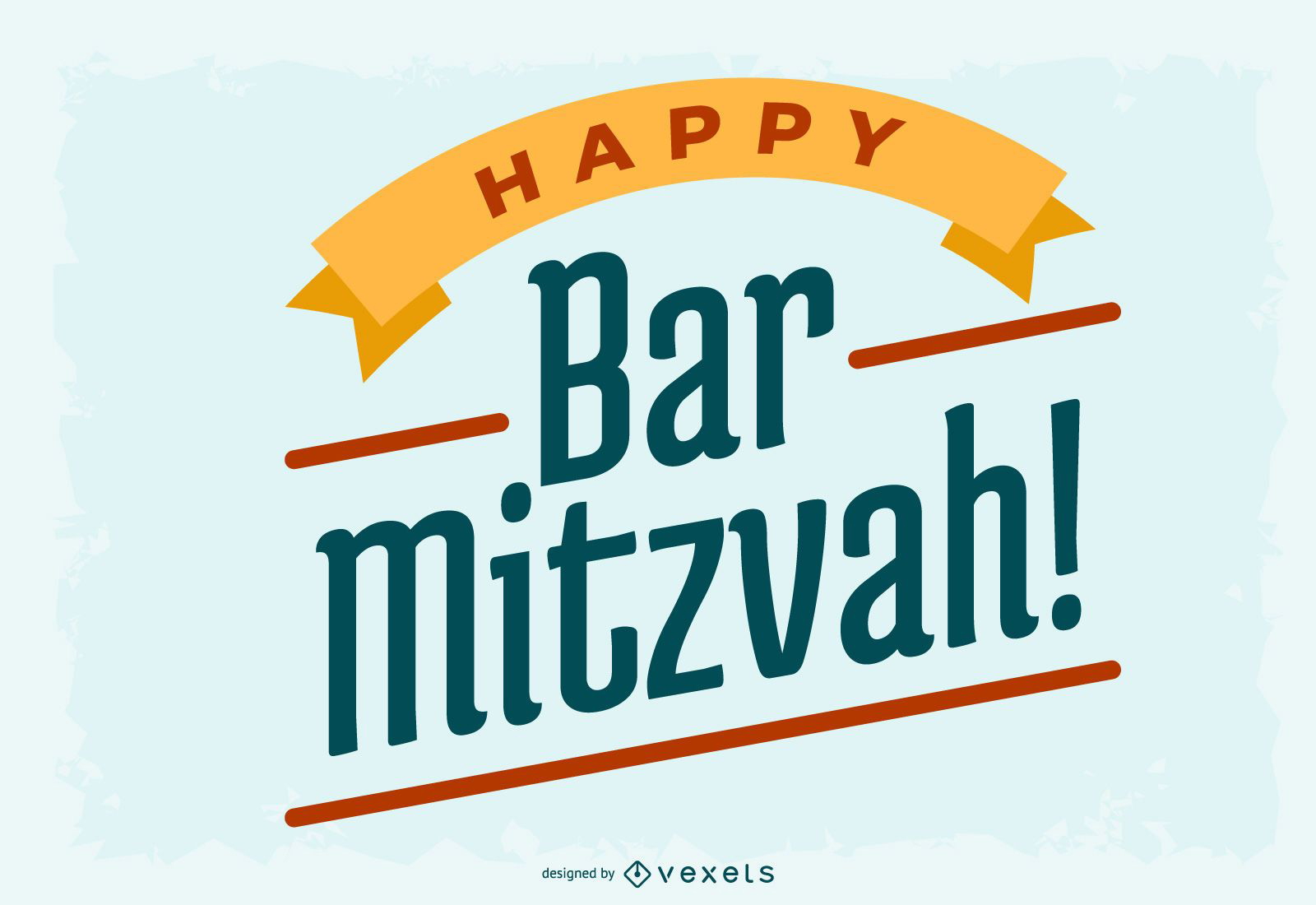 Happy Bar Mitzvah Lettering Design 