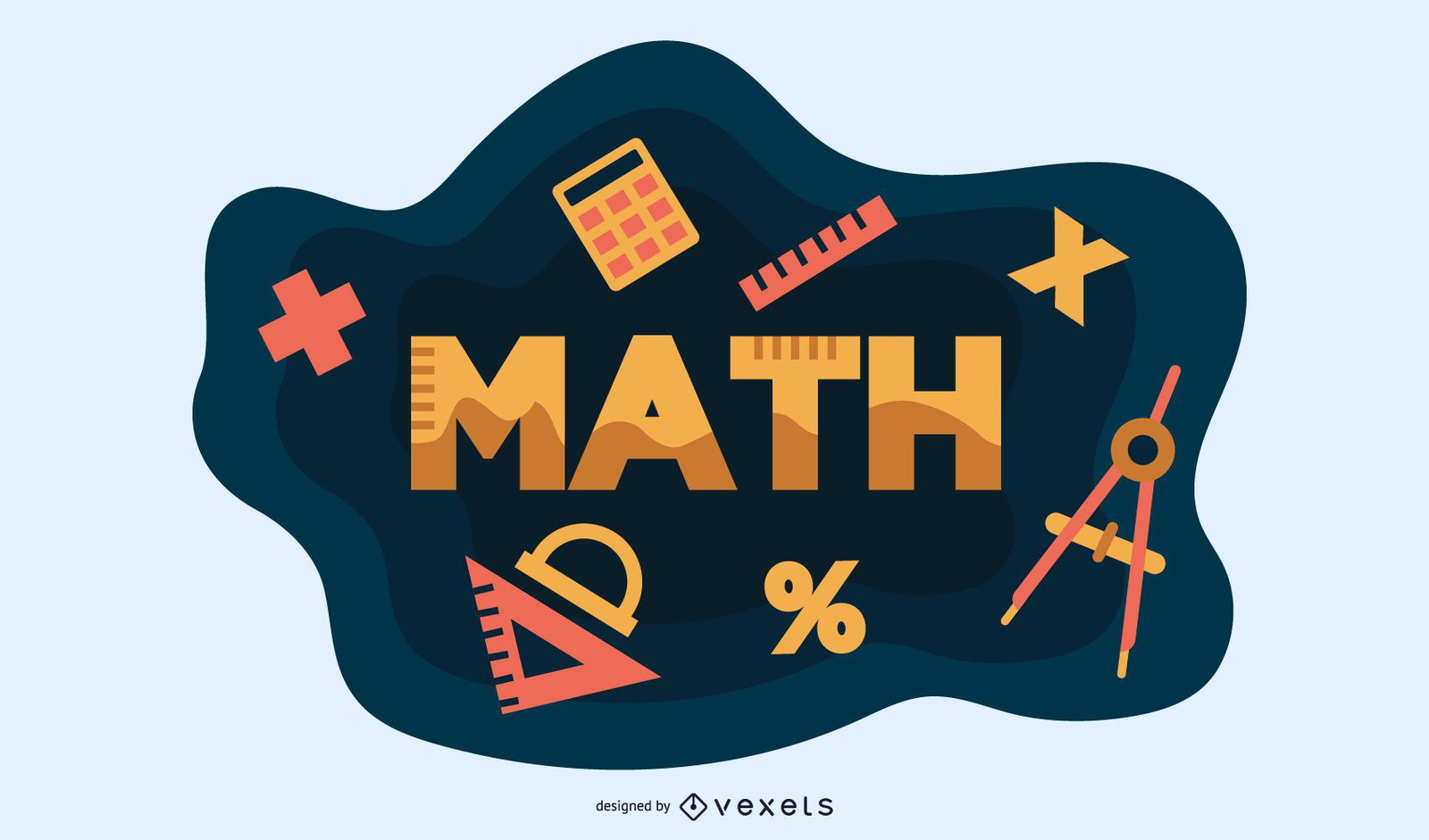 Diseño vectorial de elementos matemáticos