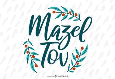 Mazel Tov Schriftzug Vektor Design