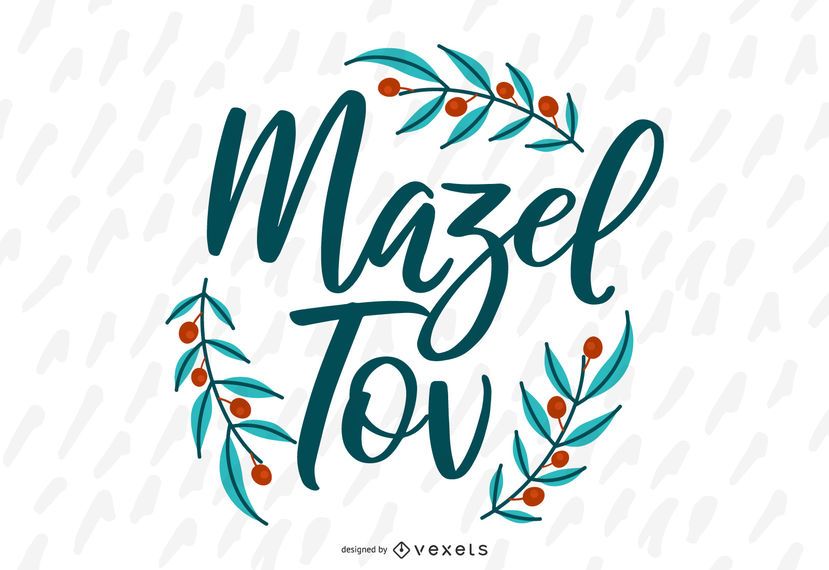 Diseño vectorial de letras Mazel Tov Diseño vectorial de letras Mazel Tov