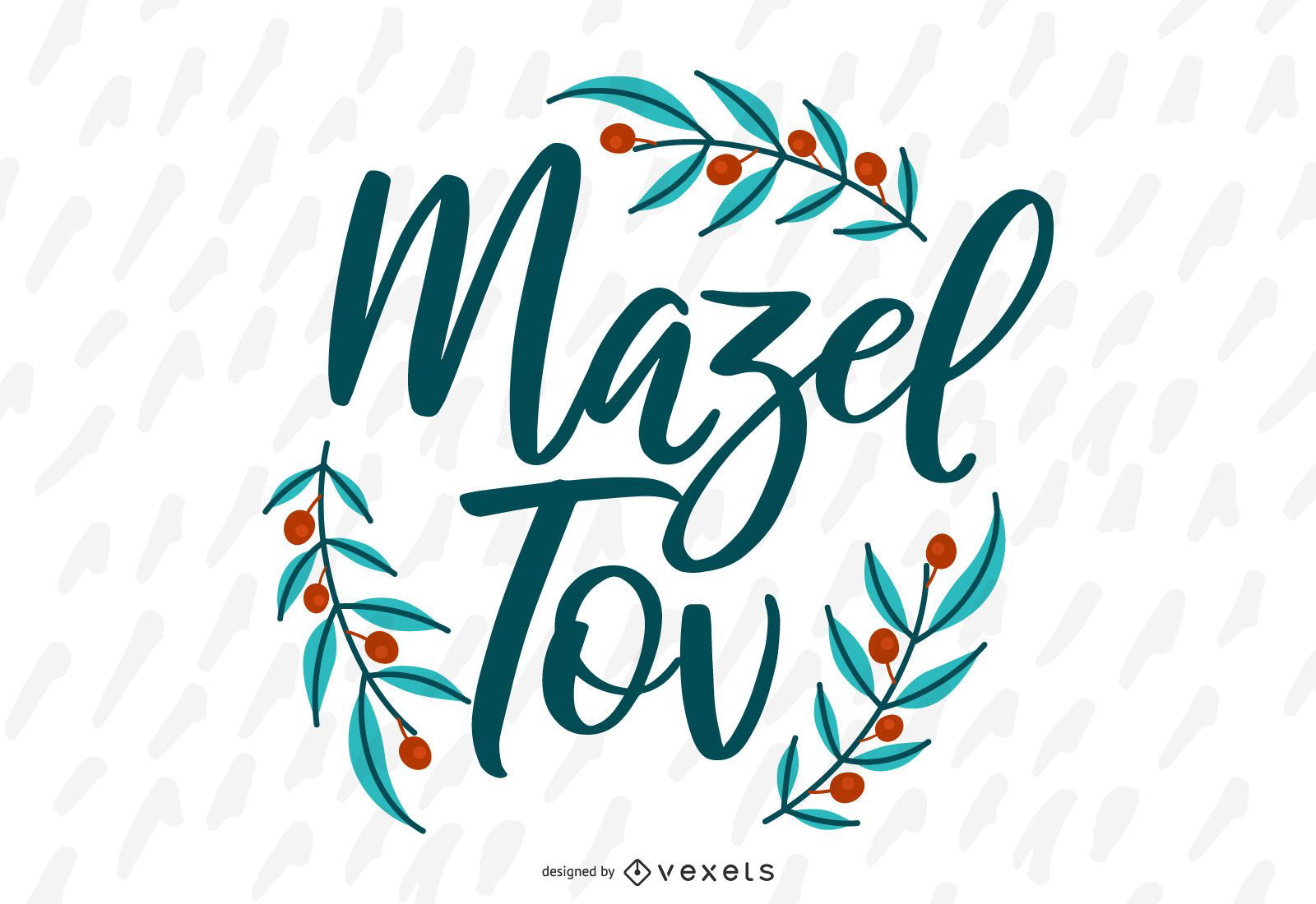 Mazel Tov Lettering Vector Design