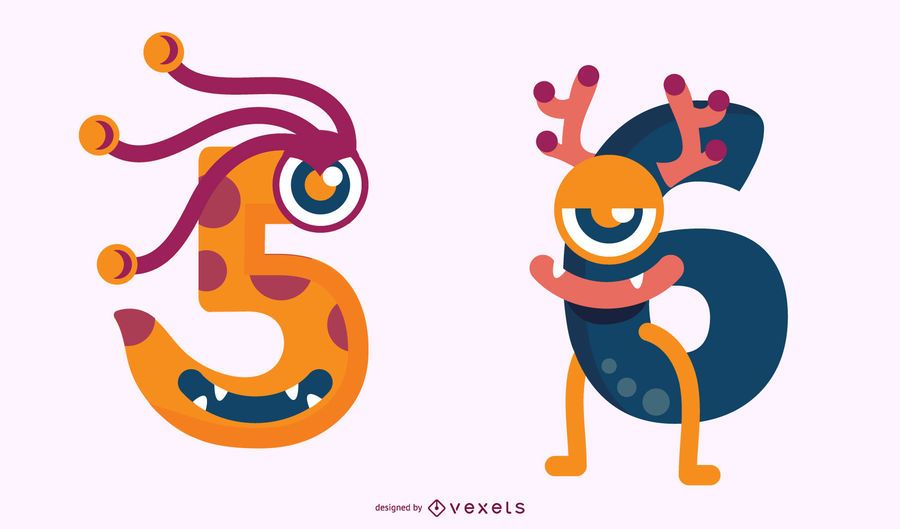 Monster 5 and 6 Number Set Monster 5 and 6 Number Set