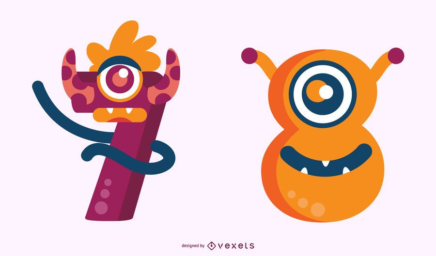 Monster 7 and 8 Number Set Monster 7 and 8 Number Set