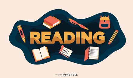 Reading School Illustration Vector Download