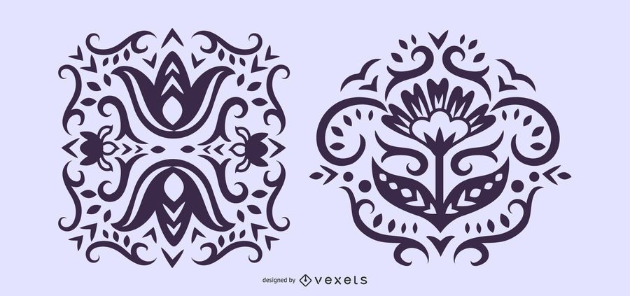 Floral Scandinavian Silhouette Illustrations Floral Scandinavian Silhouette Illustrations