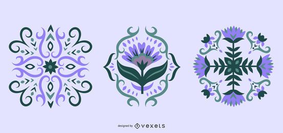 Florale skandinavische Illustrationssammlung