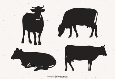 Cow Silhouette Vector Pack Cow Silhouette Vector Pack
