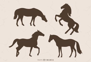 Ilustración de silueta de caballo marrón