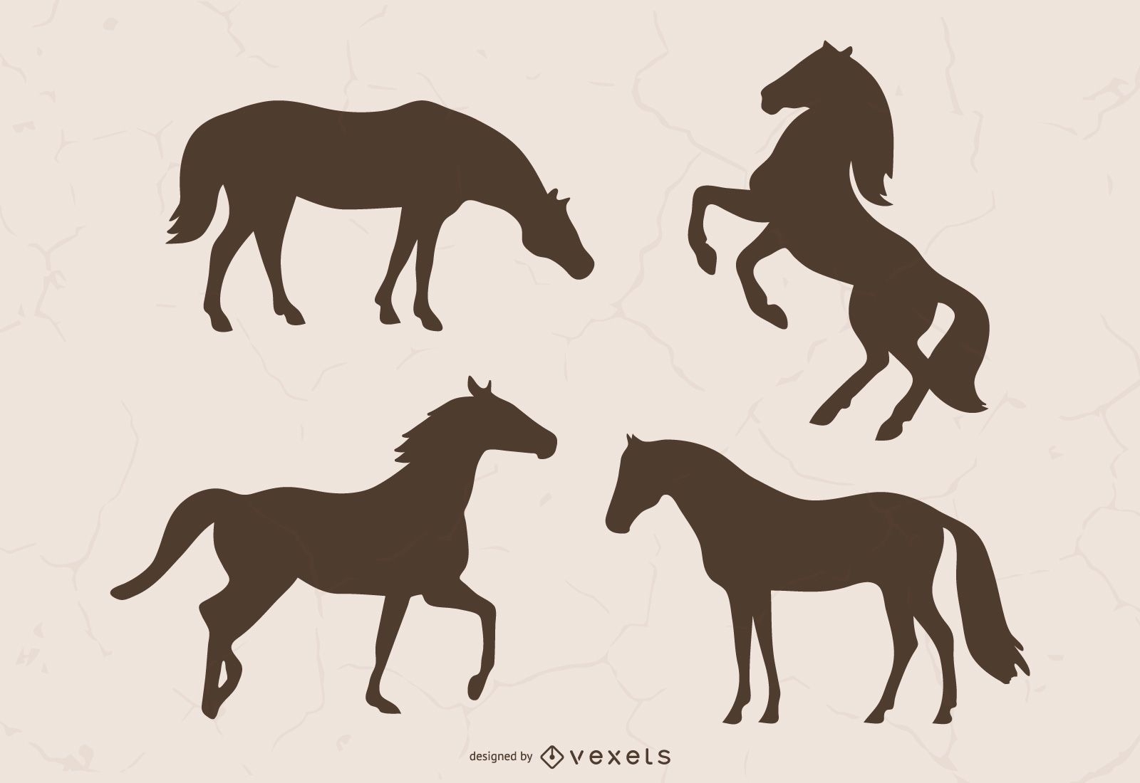 Ilustração da silhueta do cavalo marrom
