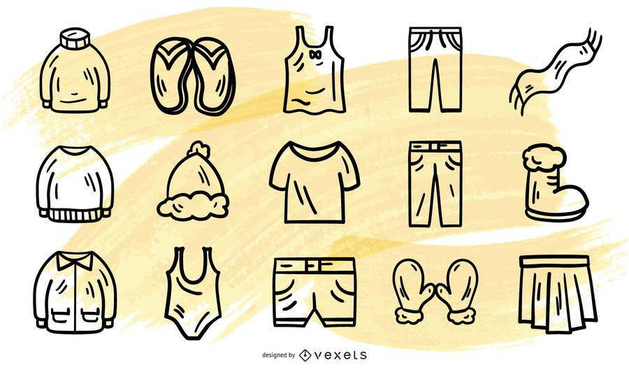 Stroke clothes vector collection Stroke clothes vector collection