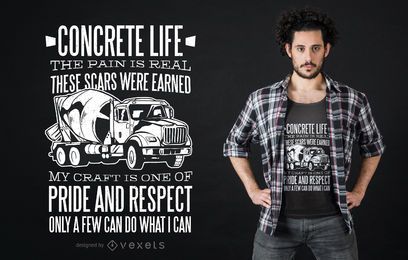Projeto do t-shirt do caminhão do misturador concreto Projeto do t-shirt do caminhão do misturador concreto