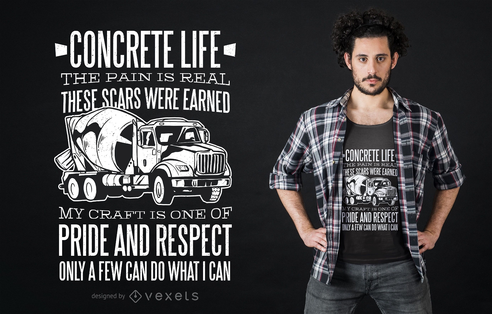 Design de camiseta de caminhão betoneira