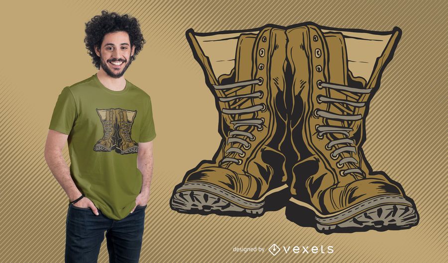 Botas militares diseño de camiseta Botas militares diseño de camiseta