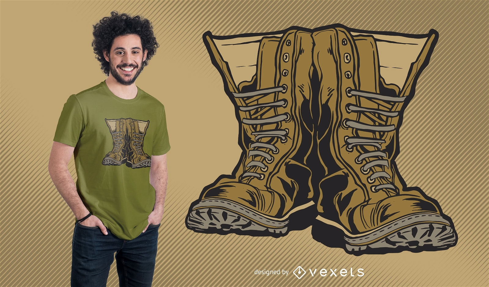 Design de camisetas de botas militares