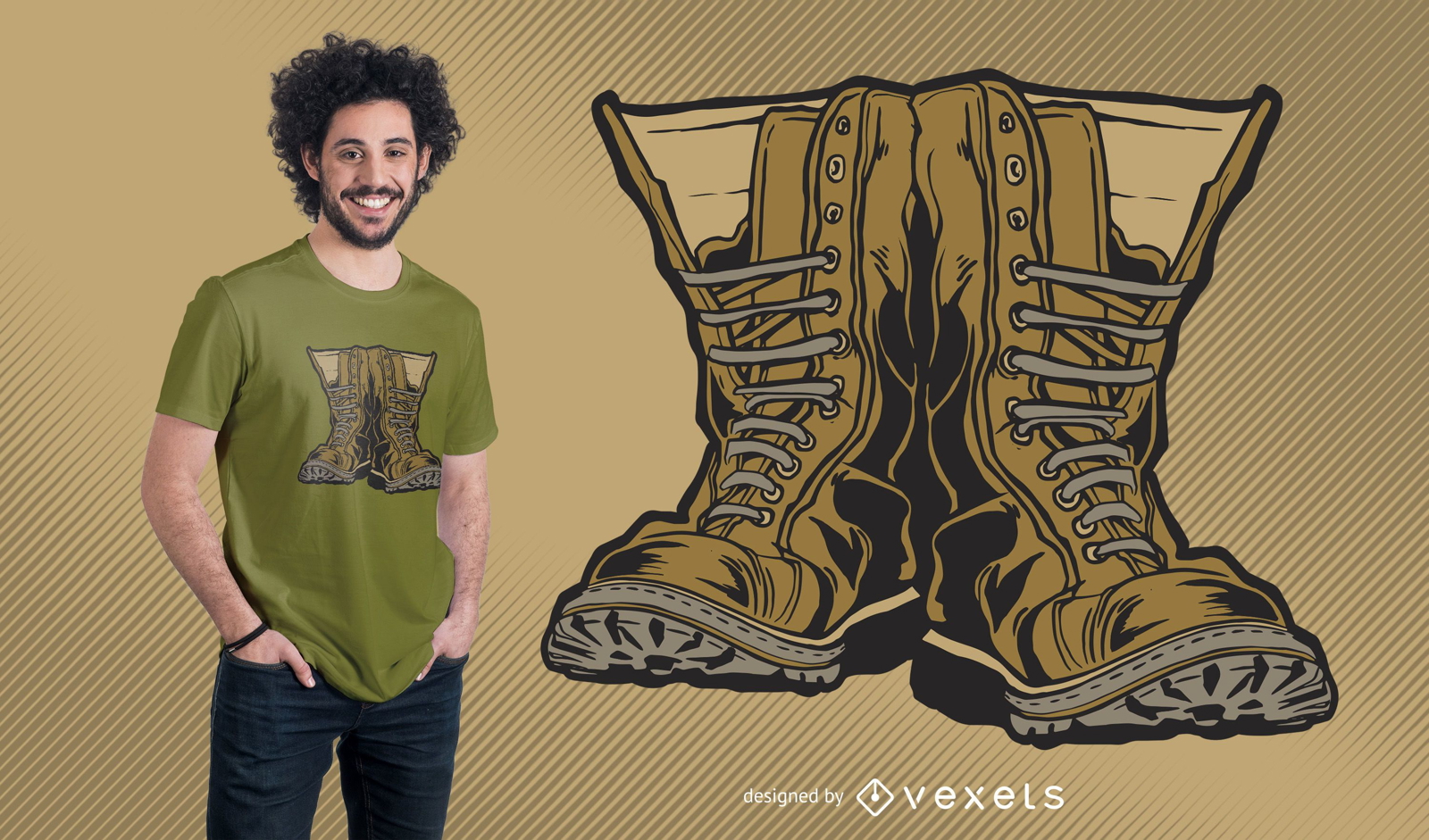 Dise?o de camiseta de botas militares