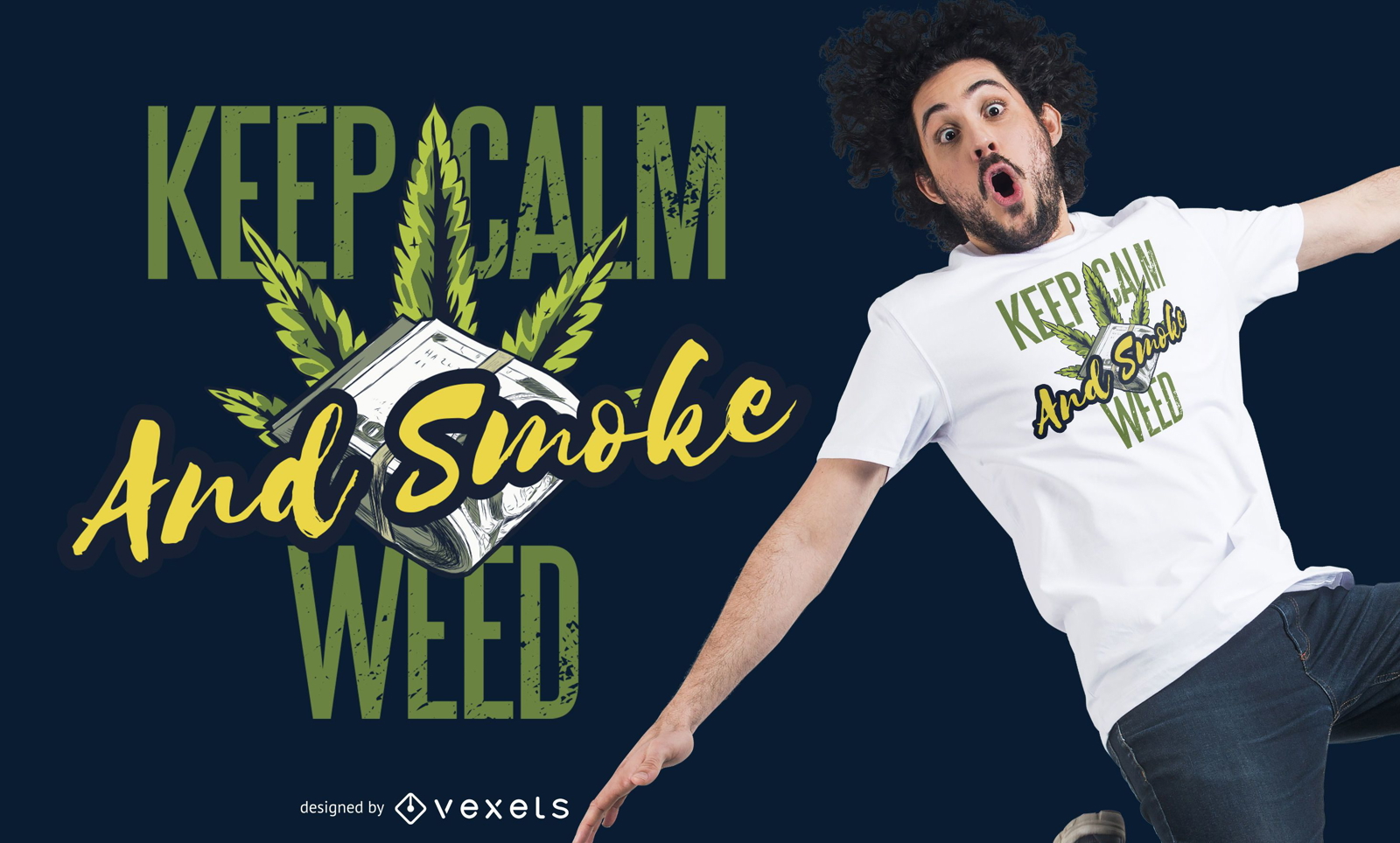 Keep Calm and Smoke Weed T-shirt Design 