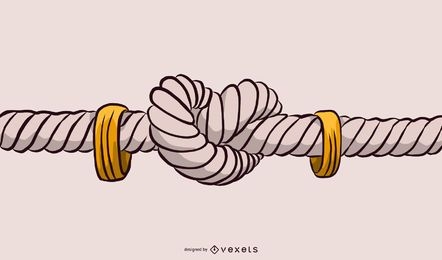 Ilustración de nudo de cuerda