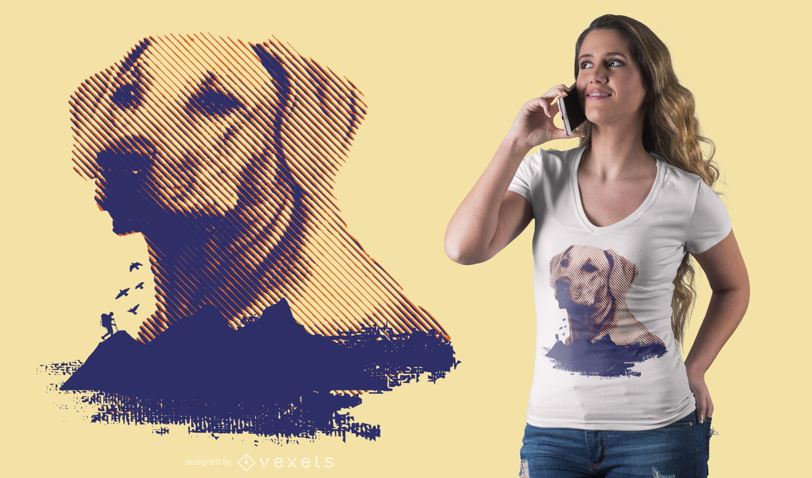 Diseño de camiseta Golden Retriever