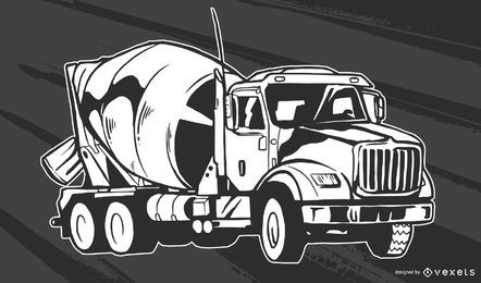 Projeto de vetor de caminhão de concreto
