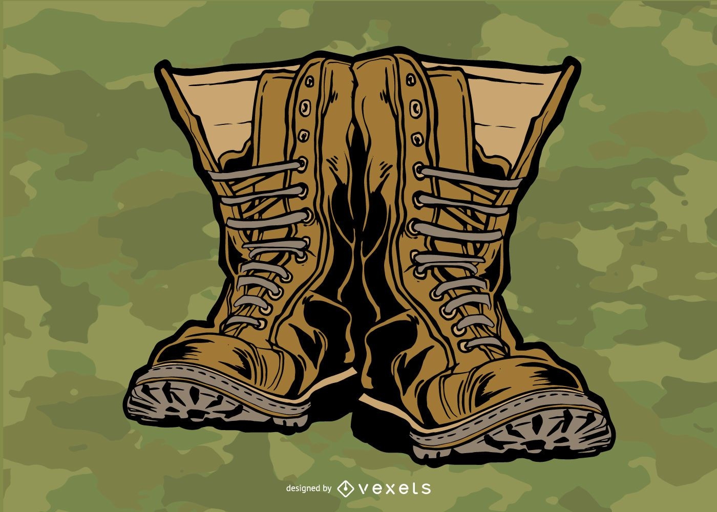 Desenho vetorial de botas militares