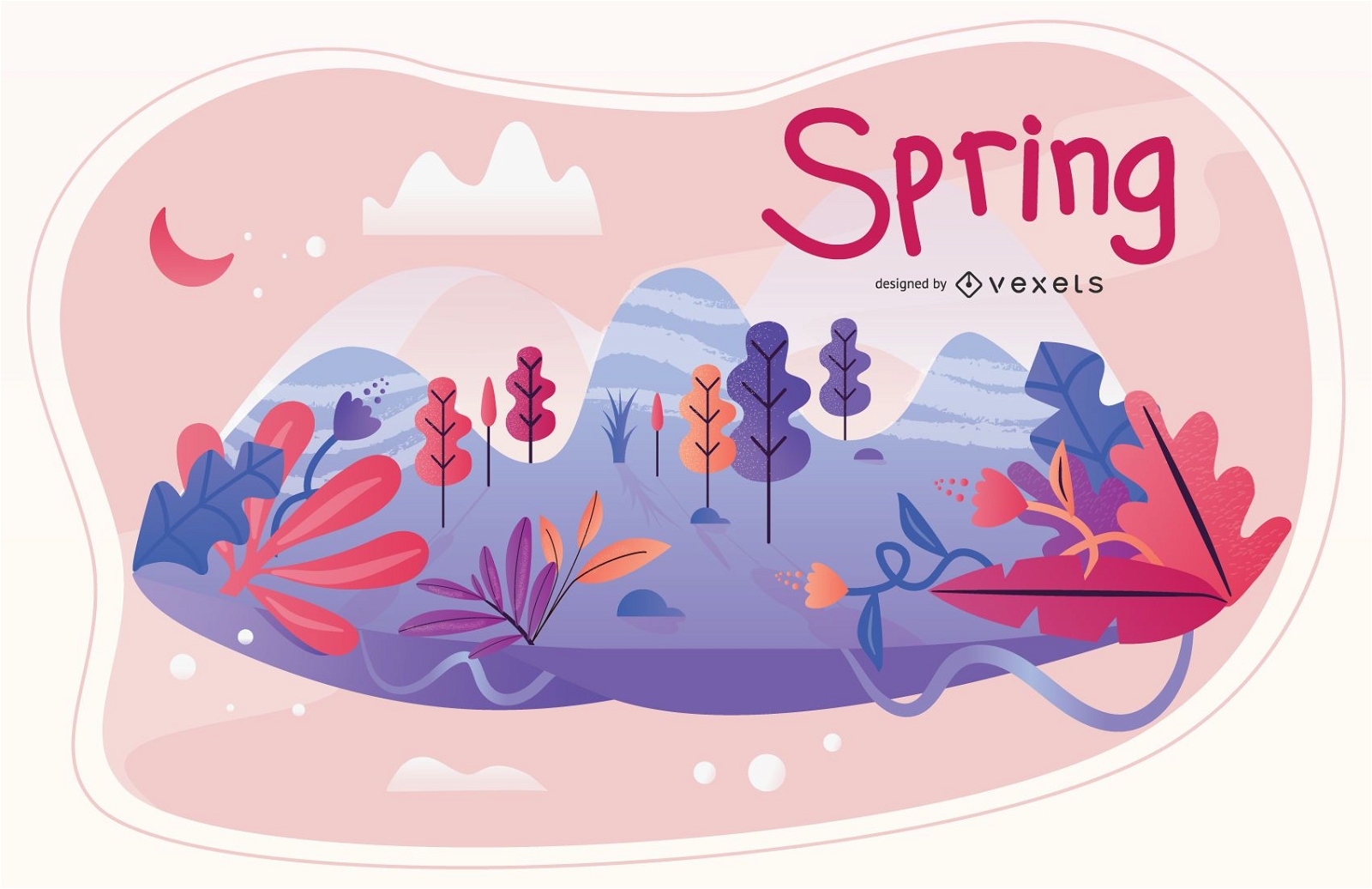 Ilustração temporada de primavera