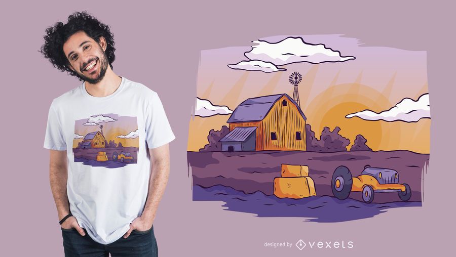 Farm landscape t-shirt design Farm landscape t-shirt design