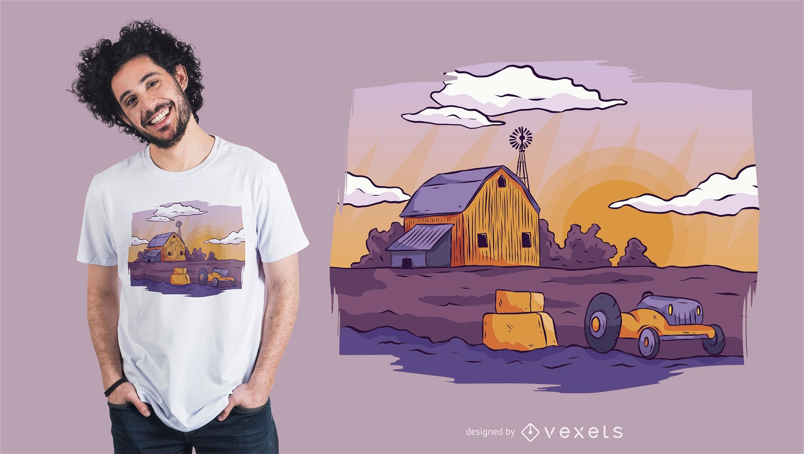 Farm landscape t-shirt design