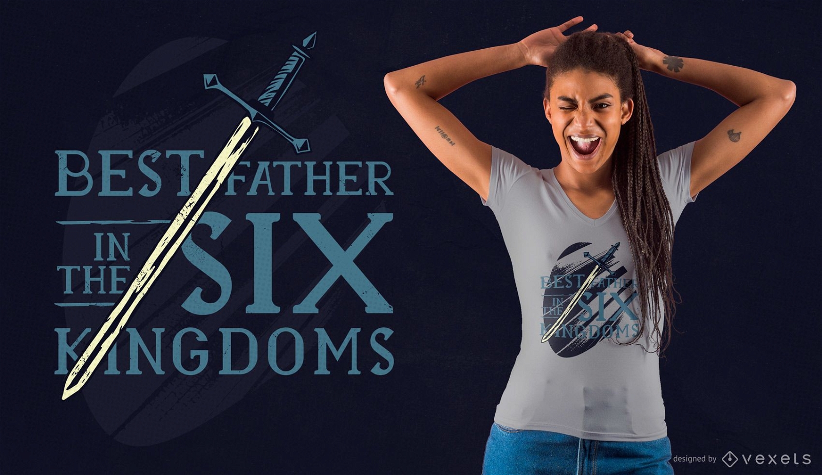 Best father sword t-shirt design