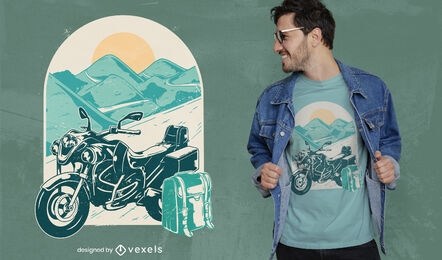 Diseño de camiseta de aventura en moto