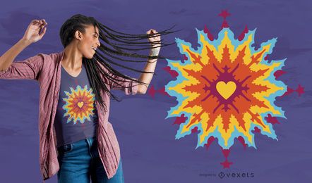 Diseño de la camiseta del amor psicodélico del fractal Diseño de la camiseta del amor psicodélico del fractal