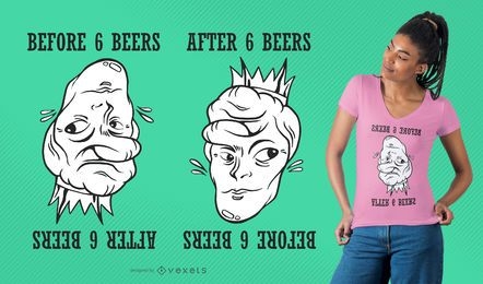 Diseño de camiseta Optic Illusion Beer Funny