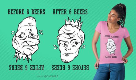 Diseño divertido de la camiseta de la cerveza de la ilusión óptica Diseño divertido de la camiseta de la cerveza de la ilusión óptica