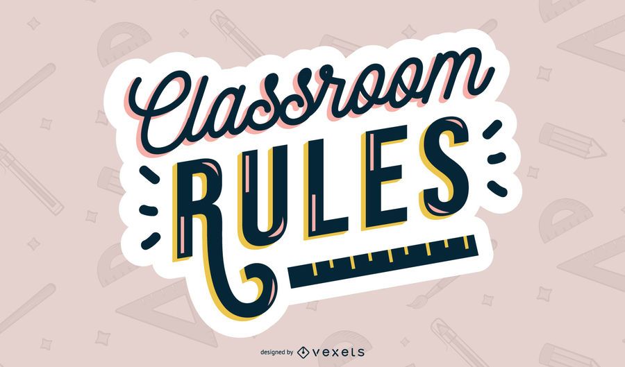 Diseño de rotulación de reglas de aula Diseño de rotulación de reglas de aula