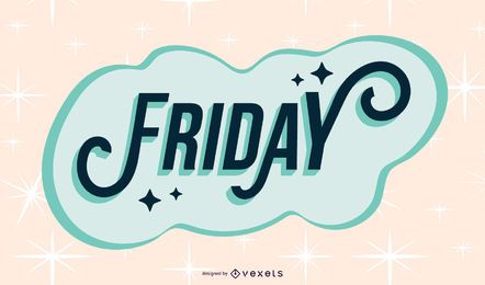 Friday sparkling lettering design Friday sparkling lettering design