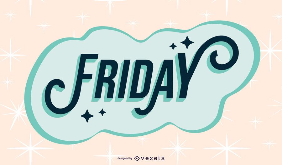 Friday sparkling lettering design Friday sparkling lettering design