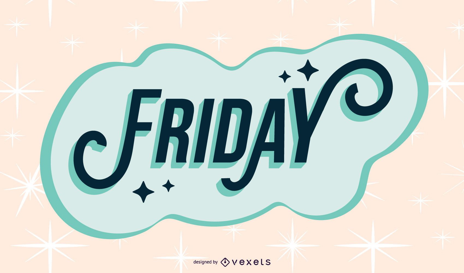 Friday sparkling lettering design