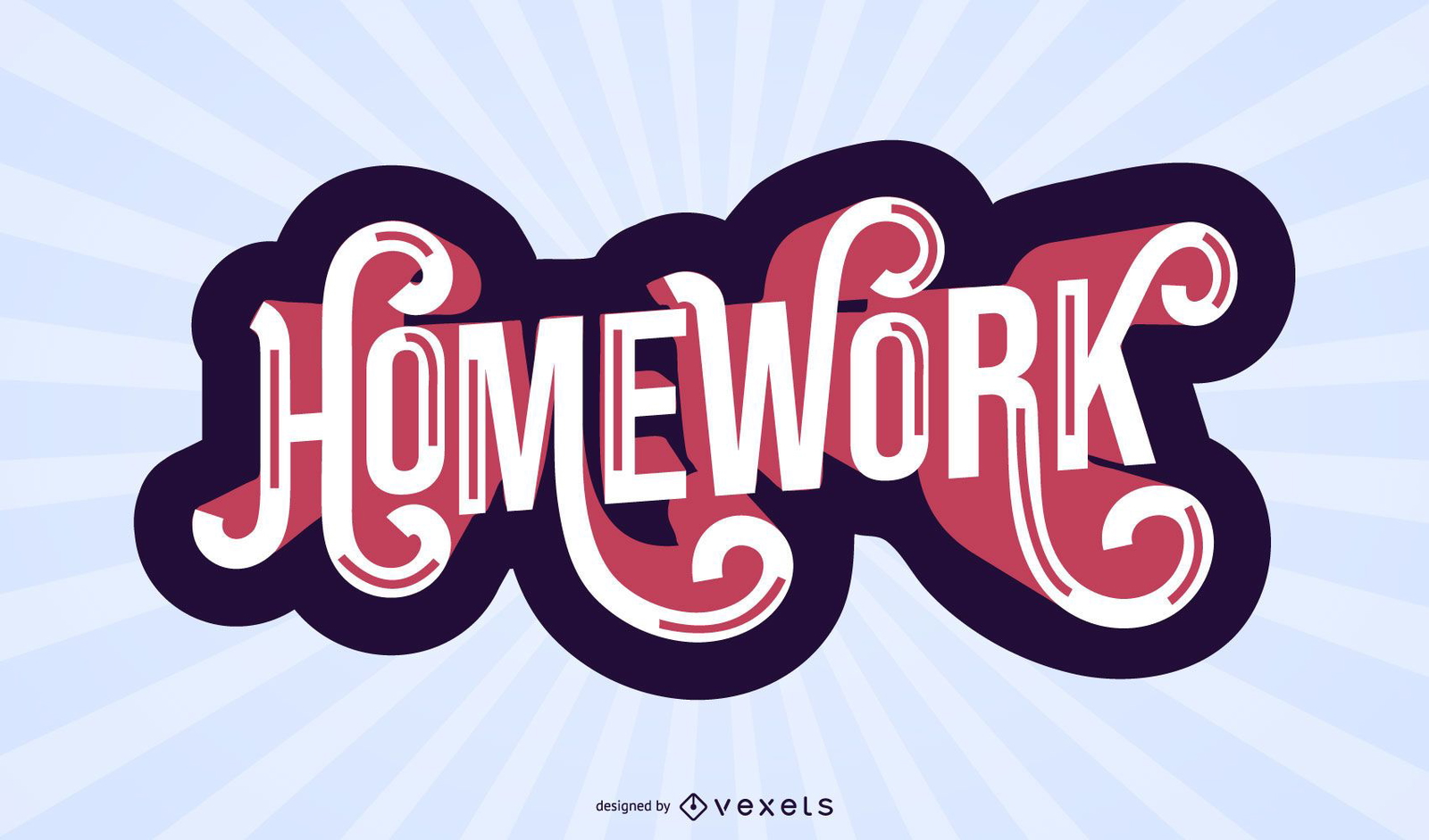 palabra homework en lettering