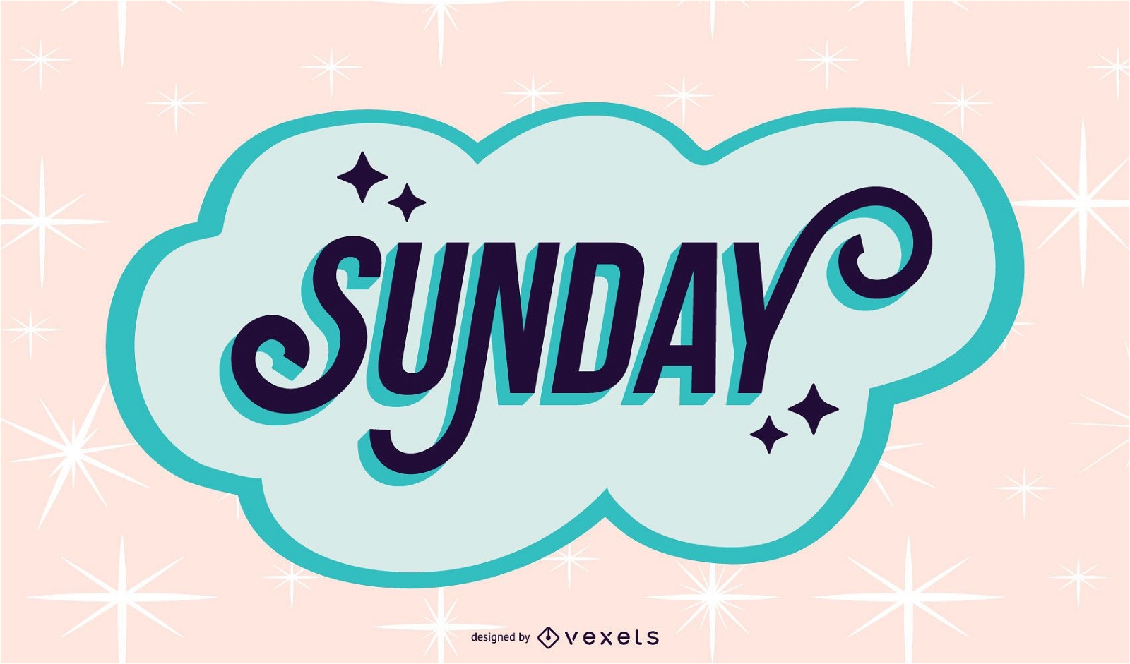 Sunday lettering design