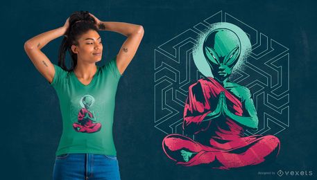 Alien monk meditation t-shirt design Alien monk meditation t-shirt design