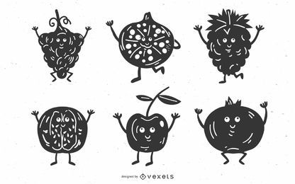 Detailed Fruit Silhouette Pack Detailed Fruit Silhouette Pack