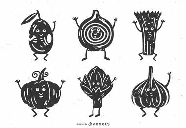 Gemüse Silhouette Design Pack