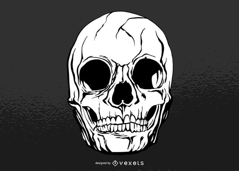Cracked skull illustration design Cracked skull illustration design
