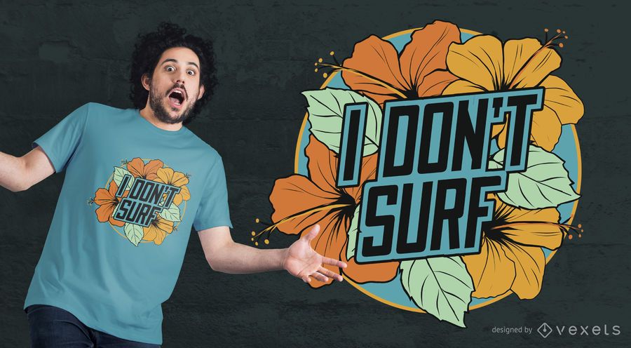 Eu não surfo design de t-shirt Eu não surfo design de t-shirt