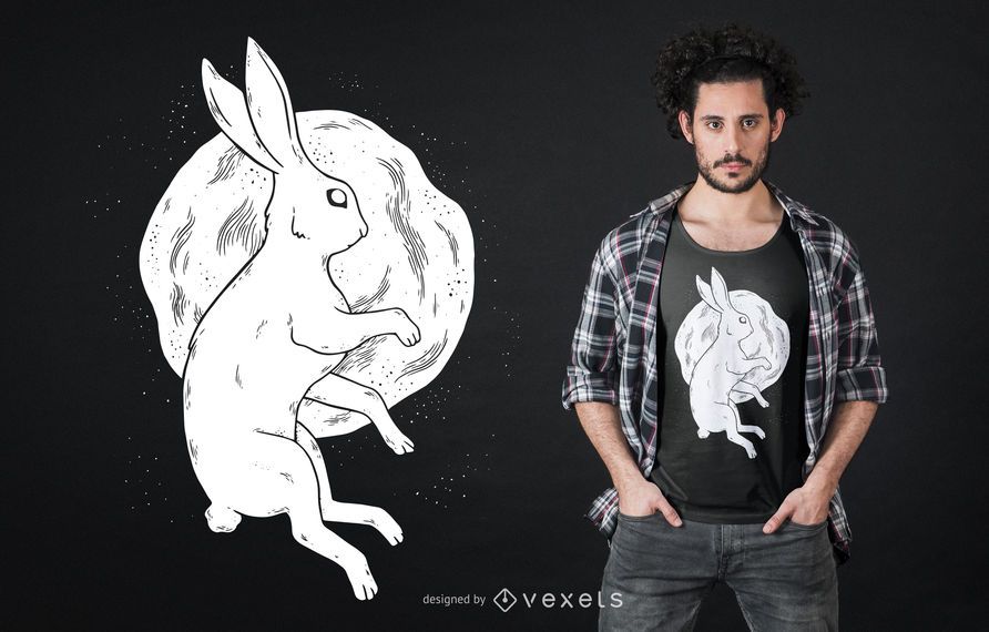 Diseño de camiseta luna conejo Diseño de camiseta luna conejo